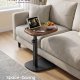 VASAGLE Sofasidebord, C-formet endebord, Natbord, til sm� rum, Justerbar h�jde, til stue, sovev�relse, 30 x 40 x 69 cm, Valn�ddebrun og bl�ksort, LET363M101