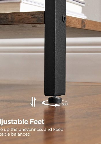 VASAGLE sidebord, m. 1 hylle og 1 skuff - brun sponplate og svart jern (39,87x39,87)