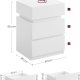 VASAGLE Sengebord, med justerbar flerfarvet LED-strip, 3 skuffer, moderne sidebord, 35 x 40 x 55 cm, hvid LET630T10