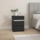 Vasagle LET630T56 Natbord med LED-belysning, Sidebord, Natbordskab, Sofabord, Justerbare farver, 3 skuffer, Sovev�relse, Moderne, 35 x 40 x 55 cm, Sort med tr�struktur