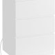 VASAGLE LET631W14 Natbord, Sidebord, 3 skuffer, Skr� kant, 2 AC-stikkontakter, 2 USB-porte, Stue, Sovev�relse, Arbejdsv�relse, Moderne, Cloud White