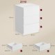 VASAGLE LET631W14 Natbord, Sidebord, 3 skuffer, Skr� kant, 2 AC-stikkontakter, 2 USB-porte, Stue, Sovev�relse, Arbejdsv�relse, Moderne, Cloud White