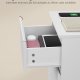 VASAGLE LET631W14 Natbord, Sidebord, 3 skuffer, Skr� kant, 2 AC-stikkontakter, 2 USB-porte, Stue, Sovev�relse, Arbejdsv�relse, Moderne, Cloud White