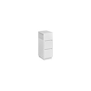 VASAGLE Natbord Slankt sidebord med 2 skuffer �bent rum Venstre eller h�jre Fleksibel montering Sovev�relse Stue Cloud White LET656W01