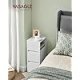 VASAGLE Natbord Slankt sidebord med 2 skuffer �bent rum Venstre eller h�jre Fleksibel montering Sovev�relse Stue Cloud White LET656W01