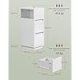 VASAGLE Natbord Slankt sidebord med 2 skuffer �bent rum Venstre eller h�jre Fleksibel montering Sovev�relse Stue Cloud White LET656W01