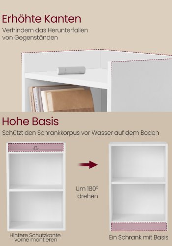 VASAGLE Custos Collection - Natbord med �bne rum, sidebord med justerbar hylde, dobbelt anvendelse, nem montering, til sovev�relse, stue, Cloud White LET666WB01
