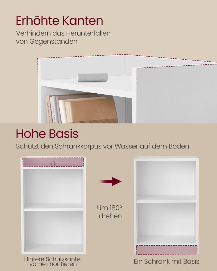 VASAGLE Custos Collection - Natbord med �bne rum, sidebord med justerbar hylde, dobbelt anvendelse, nem montering, til sovev�relse, stue, Cloud White LET666WB01