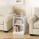 VASAGLE Custos Collection - Natbord med �bne rum, sidebord med justerbar hylde, dobbelt anvendelse, nem montering, til sovev�relse, stue, Cloud White LET666WB01