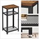 VASAGLE vintage sidebord, m. 2 mesh hyller - rustikk brun sponplate og svart metall (40x30)