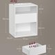 VASAGLE LET777W04 Natbord, V�rkt�jsfri Samling, Sidebord med Str�mskinne og Skuffe, Moderne, Sovev�relse, Stue, Mat Hvid