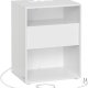 VASAGLE LET777W04 Natbord, V�rkt�jsfri Samling, Sidebord med Str�mskinne og Skuffe, Moderne, Sovev�relse, Stue, Mat Hvid