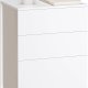 VASAGLE Superhurtig v�rkt�jsfri montering, sengebord, natbord med 3 opbevaringsskuffer, sidebord, moderne minimalistisk, sovev�relse stue, mat hvid og cappuccino beige LET778W01