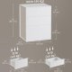 VASAGLE Superhurtig v�rkt�jsfri montering, sengebord, natbord med 3 opbevaringsskuffer, sidebord, moderne minimalistisk, sovev�relse stue, mat hvid og cappuccino beige LET778W01