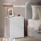 VASAGLE Superhurtig v�rkt�jsfri montering, sengebord, natbord med 3 opbevaringsskuffer, sidebord, moderne minimalistisk, sovev�relse stue, mat hvid og cappuccino beige LET778W01
