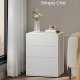 VASAGLE Superhurtig v�rkt�jsfri montering, sengebord, natbord med 3 opbevaringsskuffer, sidebord, moderne minimalistisk, sovev�relse stue, mat hvid og cappuccino beige LET778W01