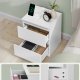 VASAGLE KAILYN Kollektion - Natborde med str�mskinne, S�t med 2 sideborde, 2 skuffer, 2 AC-stik, 2 USB-A-porte, Stue/Sovev�relse, Moderne, Cloud White LET821W02