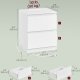VASAGLE KAILYN Kollektion - Natborde med str�mskinne, S�t med 2 sideborde, 2 skuffer, 2 AC-stik, 2 USB-A-porte, Stue/Sovev�relse, Moderne, Cloud White LET821W02