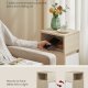 VASAGLE KAILYN Kollektion - Slanke natborde, s�t med 2 sm� smalle sideborde med skuffer, fleksibelt �bent rum, til sovev�relse, stue, naturlig beige og skyhvid LET856N01