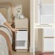 VASAGLE KAILYN Kollektion - Slanke natborde, s�t med 2 sm� smalle sideborde med skuffer, fleksibelt �bent rum, til sovev�relse, stue, naturlig beige og skyhvid LET856N01