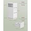 VASAGLE S�t med 2 smalle sengeborde med 2 skuffer, �bent rum til venstre eller h�jre, fleksibel montering til sovev�relse, stue, Cloud White LET856W01