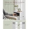 VASAGLE S�t med 2 smalle sengeborde med 2 skuffer, �bent rum til venstre eller h�jre, fleksibel montering til sovev�relse, stue, Cloud White LET856W01
