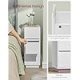 VASAGLE S�t med 2 smalle sengeborde med 2 skuffer, �bent rum til venstre eller h�jre, fleksibel montering til sovev�relse, stue, Cloud White LET856W01