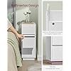 VASAGLE S�t med 2 smalle sengeborde med 2 skuffer, �bent rum til venstre eller h�jre, fleksibel montering til sovev�relse, stue, Cloud White LET856W01