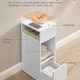 SONGMICS HOME Slim Natbord, Superhurtig V�rkt�jsfri Samling, Smalt Opbevaringssidebord med 2 �bne Rum og 1 Skuffe, Lille Natbordskab til Sovev�relse, 30 x 25 x 59,4 cm, Hvid LET911WE01