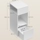 SONGMICS HOME Slim Natbord, Superhurtig V�rkt�jsfri Samling, Smalt Opbevaringssidebord med 2 �bne Rum og 1 Skuffe, Lille Natbordskab til Sovev�relse, 30 x 25 x 59,4 cm, Hvid LET911WE01