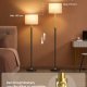 VASAGLE Gulvlampe, Justerbar H�jde fra 140 til 170 cm, Moderne Stil, Fodkontakt, Stofsk�rm, E27 Fatning, Guld og Sort LFL002B02 [Energiklasse F]
