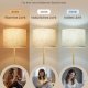 VASAGLE Gulvlampe, Justerbar H�jde fra 140 til 170 cm, Moderne Stil, Fodkontakt, Stofsk�rm, E27 Fatning, Guld og Sort LFL002B02 [Energiklasse F]