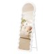 SONGMICS Helkroppsspegel, 160 x 50 cm, Oregelbundet v�gig Helkroppsspegel med Stativ, St�ende, MDF-ram, F&ouml;r Sovrum, Vardagsrum, Hall, Molnvit LFM027W01