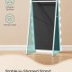 SONGMICS Helkroppsspegel, 160 x 50 cm, Oregelbundet v�gig Helkroppsspegel med Stativ, St�ende, MDF-ram, F&ouml;r Sovrum, Vardagsrum, Hall, Molnvit LFM027W01