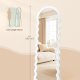 SONGMICS Helkroppsspegel, 160 x 50 cm, Oregelbundet v�gig Helkroppsspegel med Stativ, St�ende, MDF-ram, F&ouml;r Sovrum, Vardagsrum, Hall, Molnvit LFM027W01