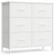 SONGMICS Kommode til sovev�relse, Kommode, St�l, MDF, 6 skuffer i ikke-v�vet stof, Opbevaringsenhed, Skab, Entr&eacute;, Cloud White og Snow White ULGS123WH01