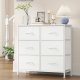 SONGMICS Kommode til sovev�relse, Kommode, St�l, MDF, 6 skuffer i ikke-v�vet stof, Opbevaringsenhed, Skab, Entr&eacute;, Cloud White og Snow White ULGS123WH01