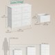 SONGMICS Kommode til sovev�relse, Kommode, St�l, MDF, 6 skuffer i ikke-v�vet stof, Opbevaringsenhed, Skab, Entr&eacute;, Cloud White og Snow White ULGS123WH01