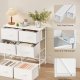 SONGMICS Kommode til sovev�relse, Kommode, St�l, MDF, 6 skuffer i ikke-v�vet stof, Opbevaringsenhed, Skab, Entr&eacute;, Cloud White og Snow White ULGS123WH01