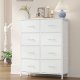 SONGMICS Kommode til sovev�relse, Kommode, St�l, MDF, 8 skuffer i ikke-v�vet stof, Opbevaringsenhed, Skab, Entr&eacute;, Cloud White og Snow White ULGS124WH01