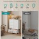 SONGMICS Kommode til sovev�relse, Kommode, St�l, MDF, 8 skuffer i ikke-v�vet stof, Opbevaringsenhed, Skab, Entr&eacute;, Cloud White og Snow White ULGS124WH01