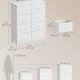 SONGMICS Kommode til sovev�relse, Kommode, St�l, MDF, 8 skuffer i ikke-v�vet stof, Opbevaringsenhed, Skab, Entr&eacute;, Cloud White og Snow White ULGS124WH01