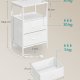 SONGMICS BELLAH Collection LGS302WH03 Natbord med ladestation, Sidebord med app-styring, Justerbar LED-belysning, 1 �bent rum, 2 skuffer, Cloud White/Snehvid