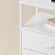 SONGMICS BELLAH Collection LGS302WH03 Natbord med ladestation, Sidebord med app-styring, Justerbar LED-belysning, 1 �bent rum, 2 skuffer, Cloud White/Snehvid