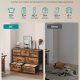SONGMICS Kommode, 7 opbevaringsskuffer Sovev�relse, Opbevaringsm�bel, St�l, MDF, Ikke-v�vet stof, Til Sovev�relse, Skab, Entre, Stue, Rustik Brun og Bl�ksort LGS323BH04