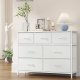SONGMICS BELLAH Kollektion - Kommode, Opbevaringsm�bel, St�l, Til Sovev�relse, Skab, Entre, Stue, 7 Skuffer, Moderne, Cloud White og Snow White LGS323WH01