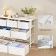 SONGMICS BELLAH Kollektion - Kommode, Opbevaringsm�bel, St�l, Til Sovev�relse, Skab, Entre, Stue, 7 Skuffer, Moderne, Cloud White og Snow White LGS323WH01