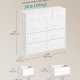 SONGMICS BELLAH Kollektion - Kommode, Opbevaringsm�bel, St�l, Til Sovev�relse, Skab, Entre, Stue, 9 Skuffer, Moderne, Cloud White og Snow White LGS324WH01
