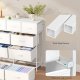 SONGMICS BELLAH Kollektion - Kommode, Opbevaringsm�bel, St�l, Til Sovev�relse, Skab, Entre, Stue, 9 Skuffer, Moderne, Cloud White og Snow White LGS324WH01