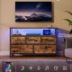 SONGMICS BELLAH Kollektion - Sovev�relseskommode, opbevaringsm�bel, justerbar LED-belysning, str�mskinne, 1 hylde, 5 skuffer, industriel stil, rustik brun og bl�ksort LGS723KD01